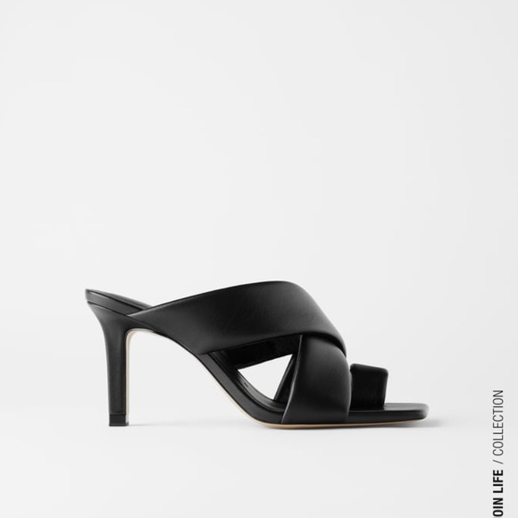 Zara Shoes Zara Nwt Padded Heeled Leather Sandals Poshmark